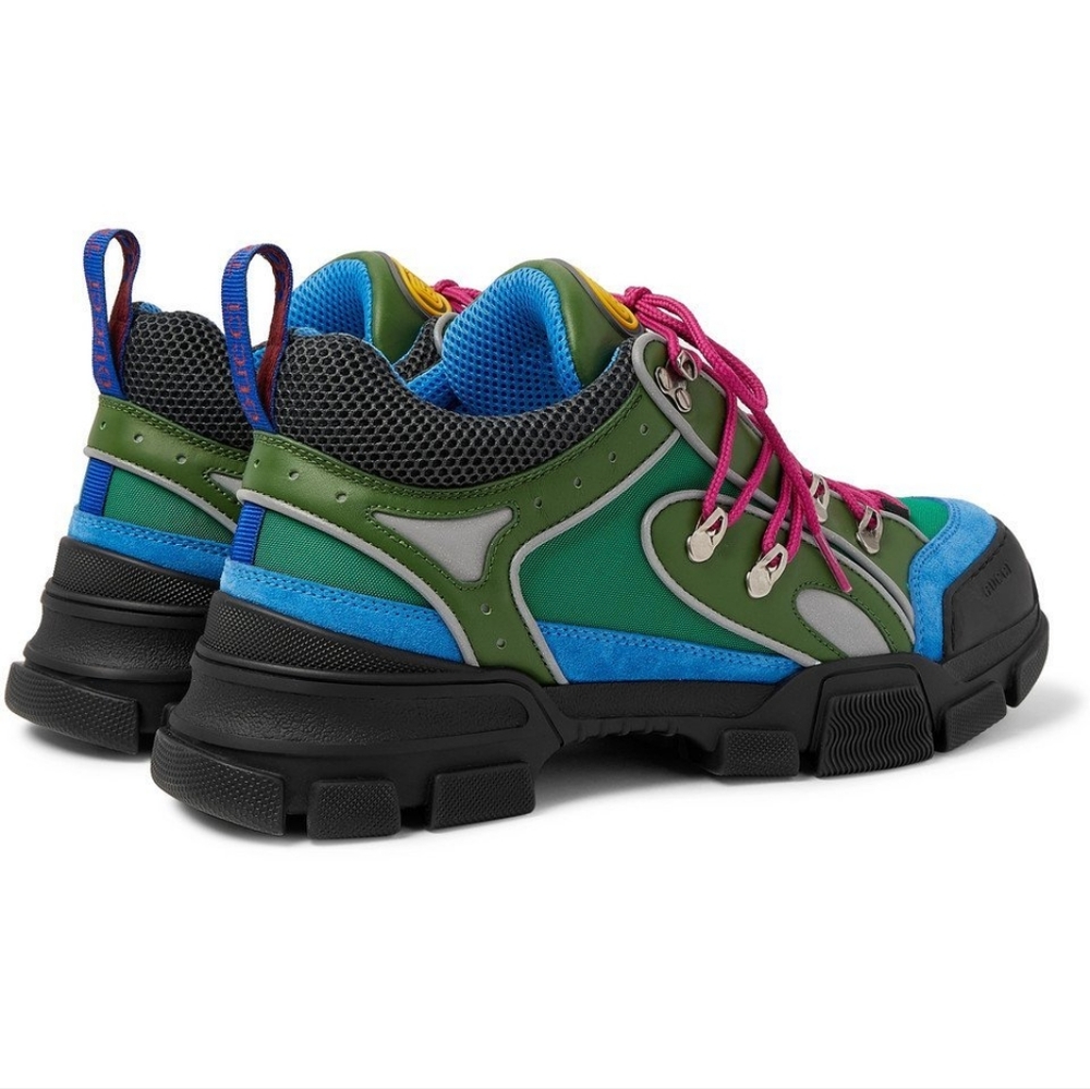 Gucci - Flashtrek Reflective Leather, Suede and Mesh Sneakers - Multi 9 BNWB - Picture 3 of 13